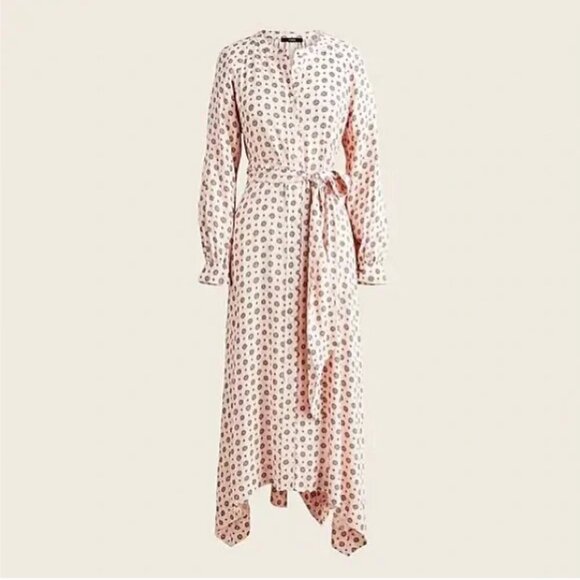 J. Crew Handkerchief Hem Midi Shirtdress in Medallion Print - Picture 1 of 8